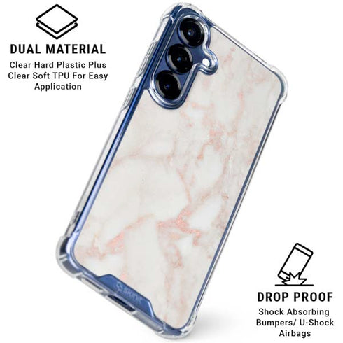 Rose Gold Marble Galaxy S25 Clear Case